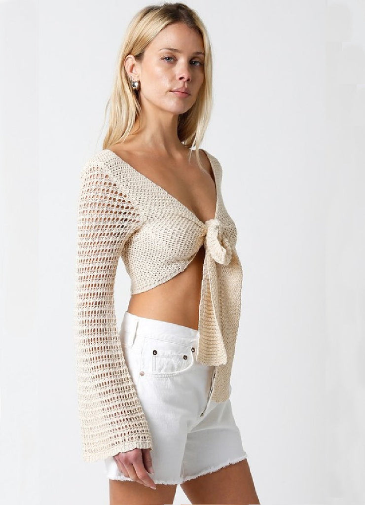 Bell Sleeve Crochet Top