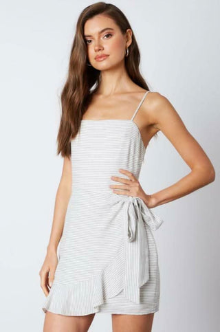 Black and white ruffle mini dress outfit