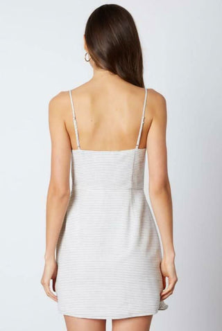 Black and white wrap dress back view