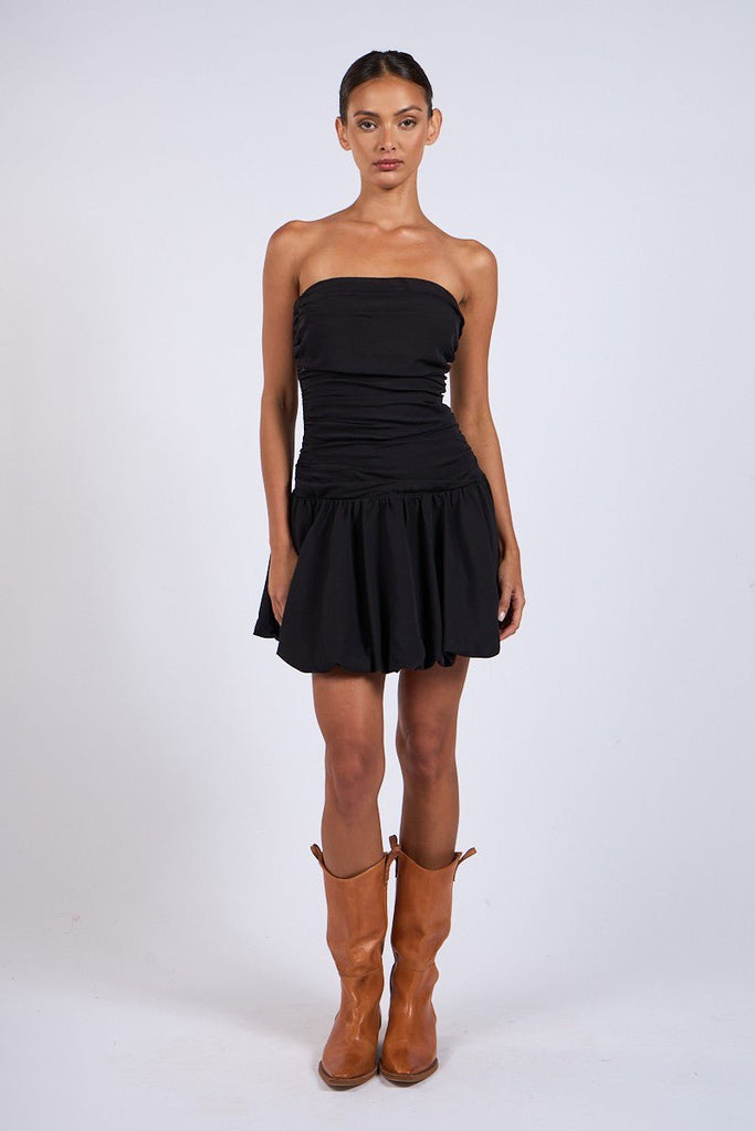 Black Bubble Hem Dresses