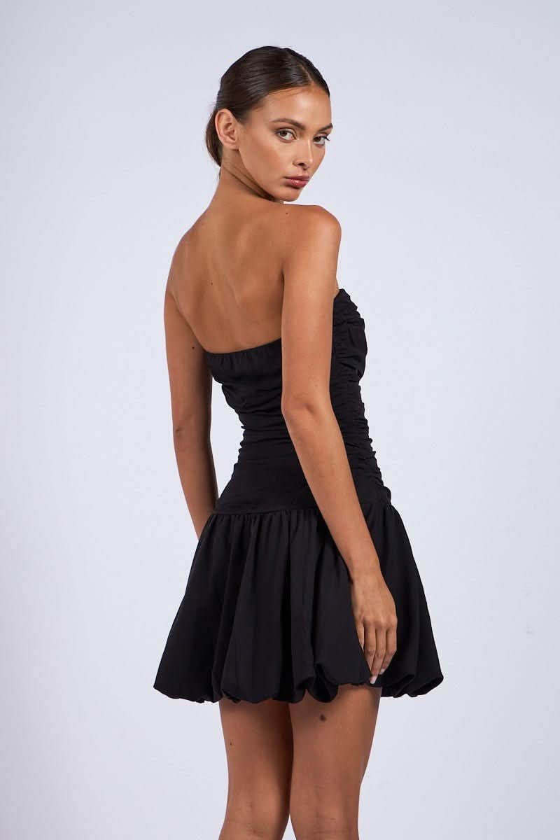 Black Bubble Hem Tube Mini Dress | Short Strapless Dress Black Bubble Hem Tube Mini Dress | Short Strapless Dress