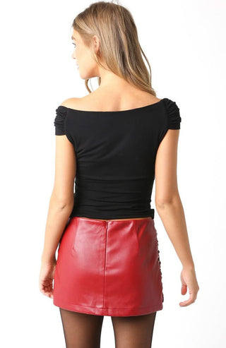 Dixie Black Off-The-Shoulder Top - Back View
