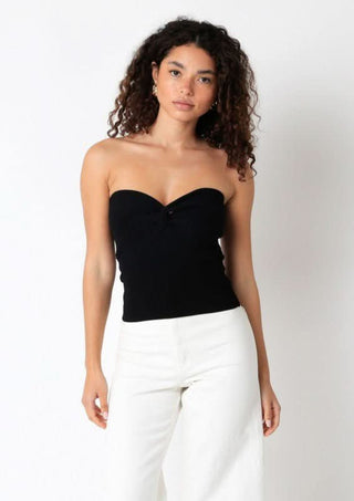 Becca Black Twist Knot Tube Top - Front View