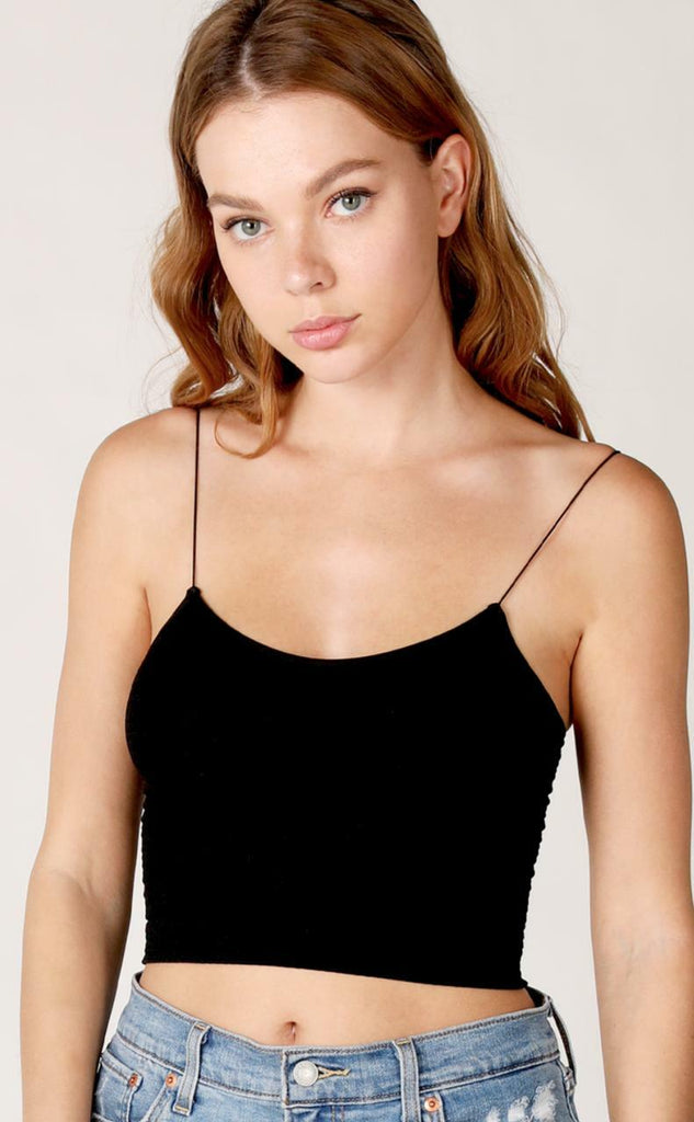 Black Waffle Knit Cami