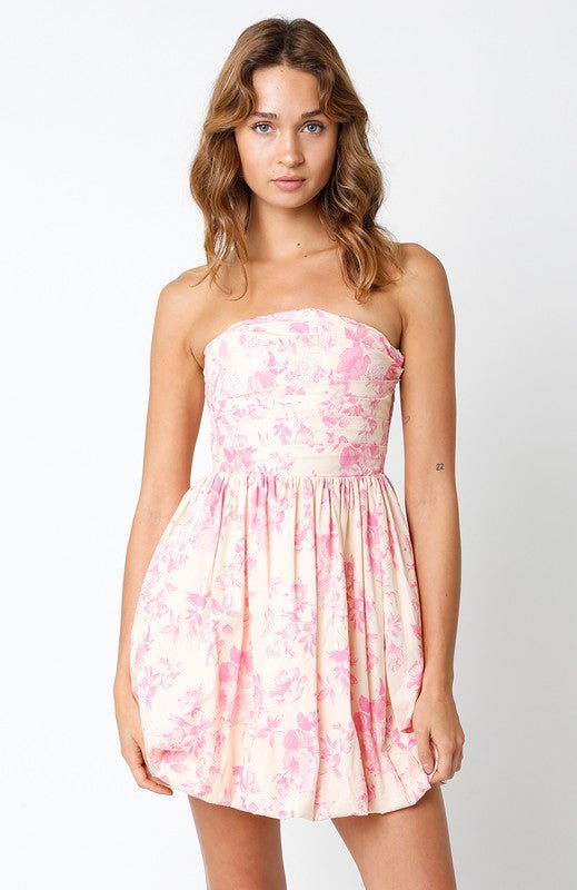 Blush Pink Floral Bubble Dress