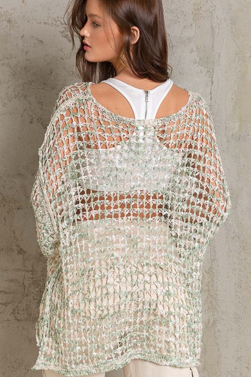 Bohemian Crochet Sweater - Back View