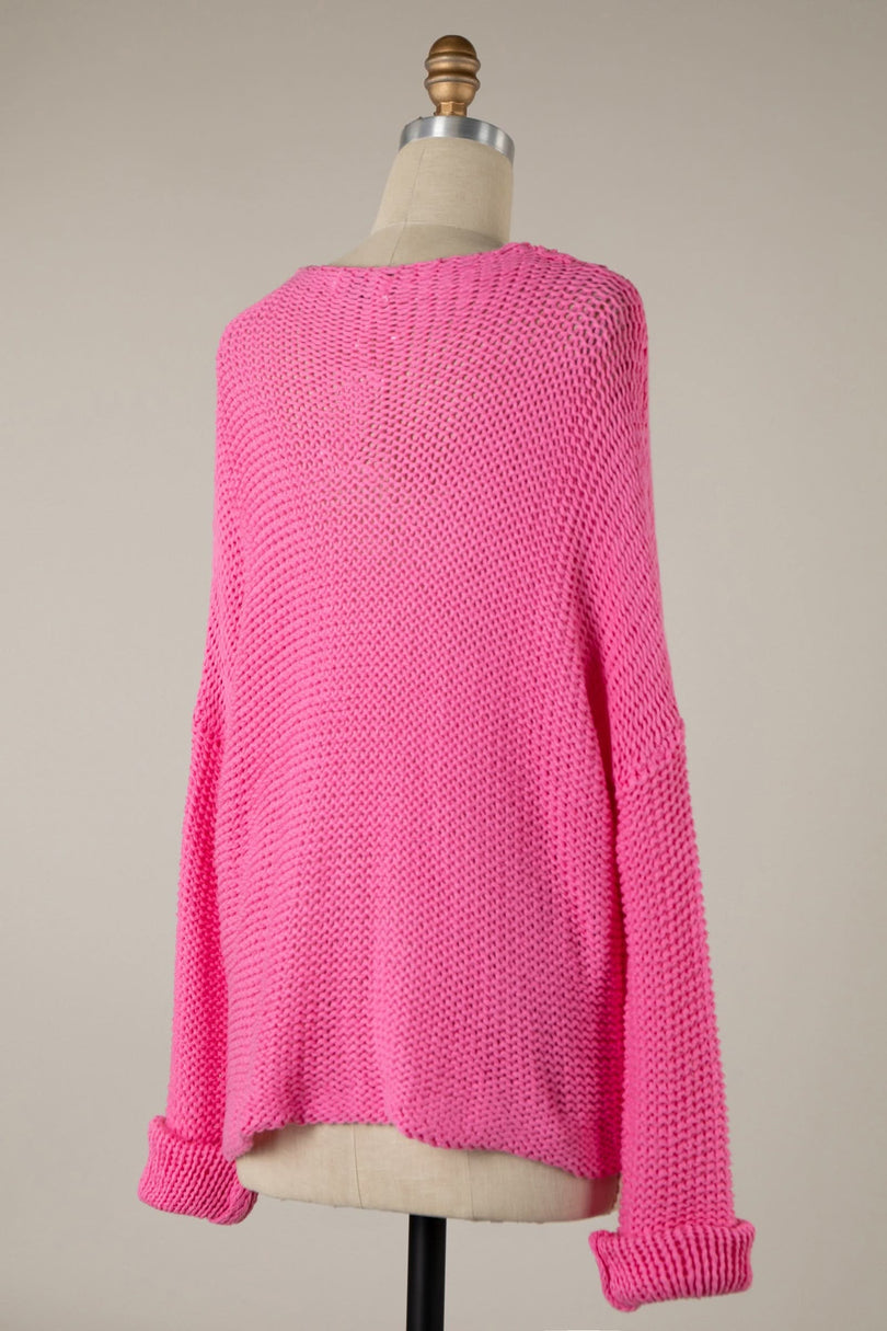 Hot Pink Sweater Women