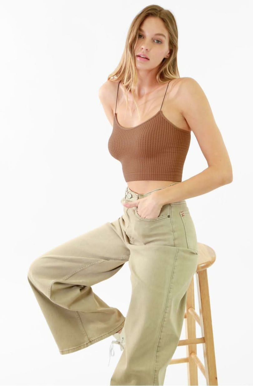 Brown Skinny Strap Cami