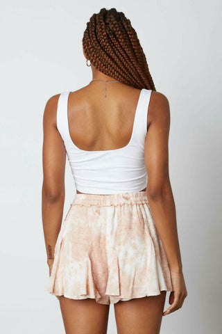 By The Sea Beige Tie-Dye Shorts - Back View