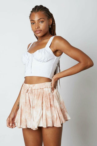 By The Sea Beige Tie-Dye Shorts - Side View