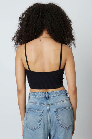 Caitlyn black cropped knit tank back view