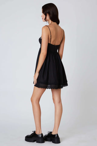 Black homecoming mini dress side view