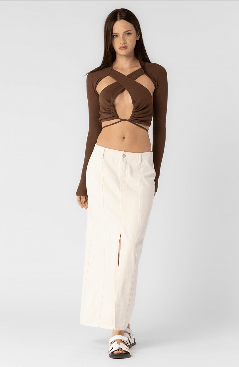 Center Slit Maxi Skirt