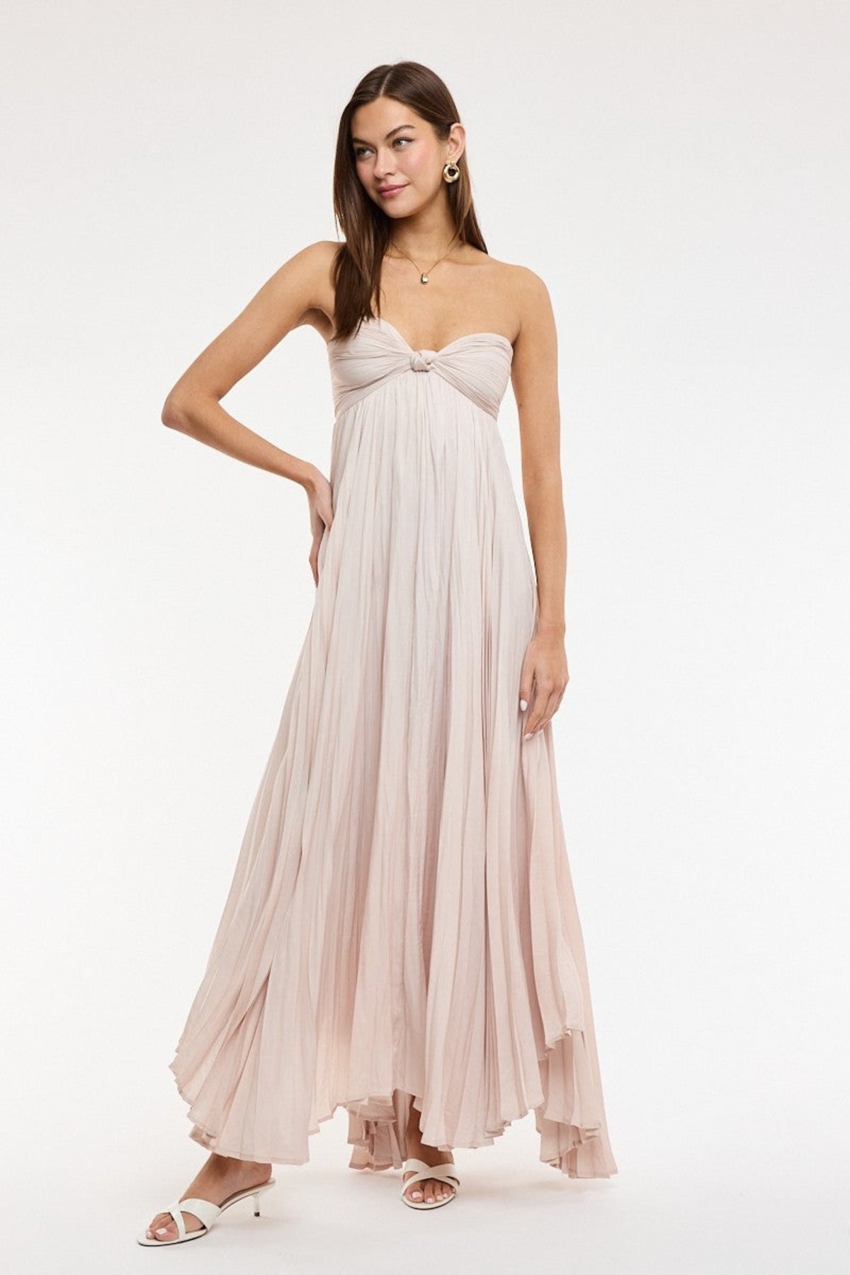 Champagne Strapless Maxi Dress Wedding Guest Dress Champagne Strapless Maxi Dress Wedding Guest Dress