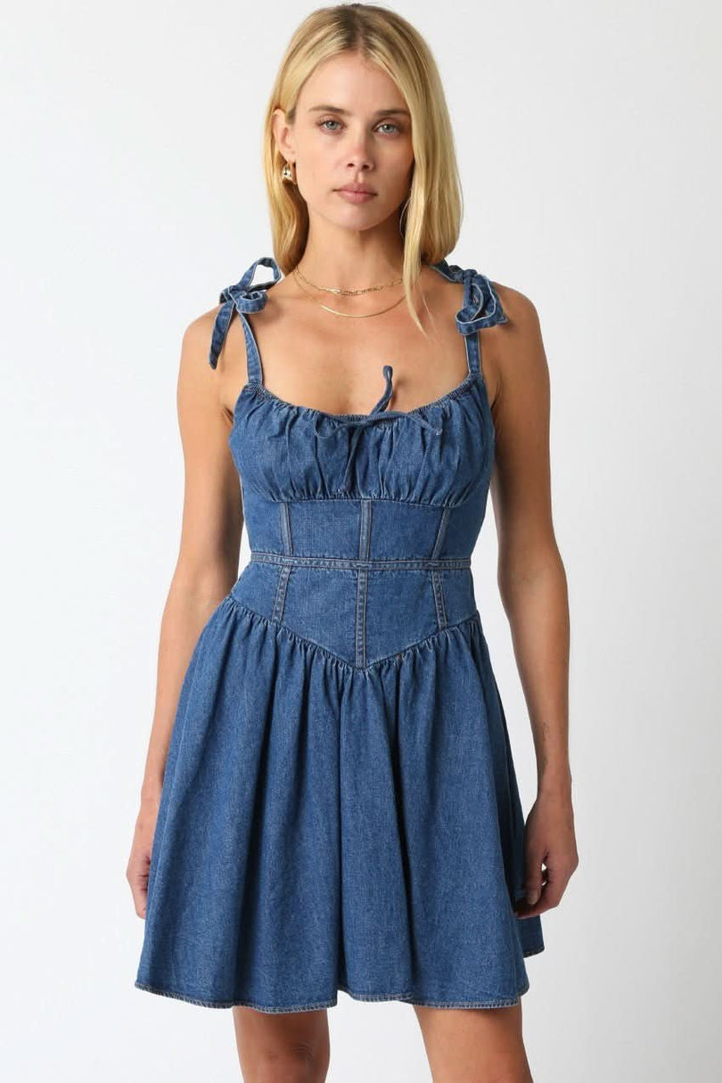 Denim Bustier Mini Dress | Rush Dress