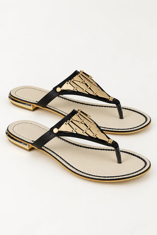 Cleopatra Metallic Accent Sandals - Flat Lay