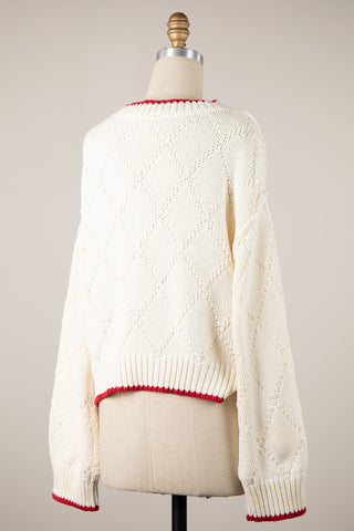 Fisherman Cream Oversized Knit Sweater - Coastal Sweaters