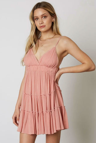 Coral tiered sundress full outfit
