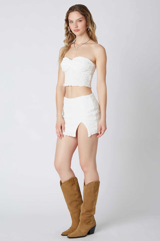 Lydia White Mini Skirt - Side View