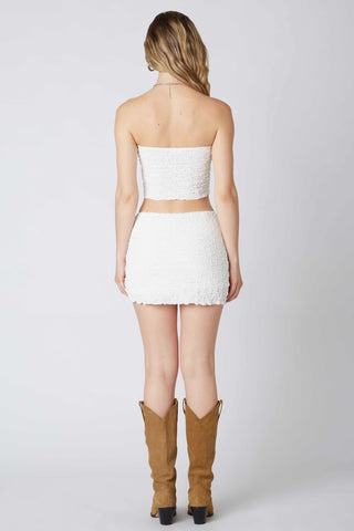 Lydia White Mini Skirt -  Back View