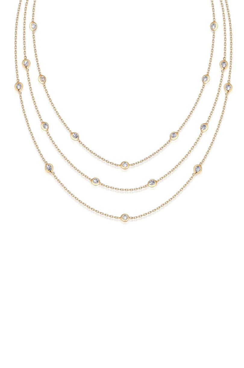 Crystal and Gold Layered Necklace