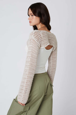 Lightweight crochet shrug relaxed side fit | Boho Pink