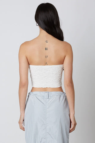 Candice White Twist Tube Top - Back View
