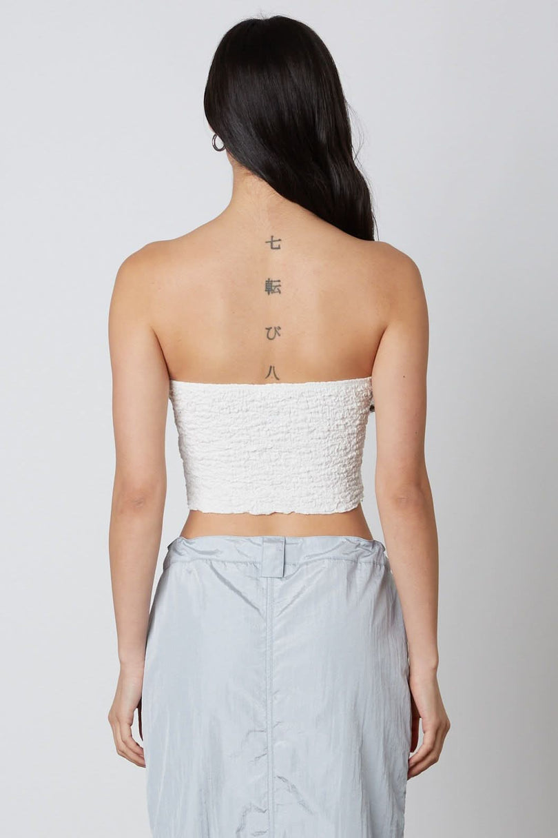 White Smocked Popcorn Top