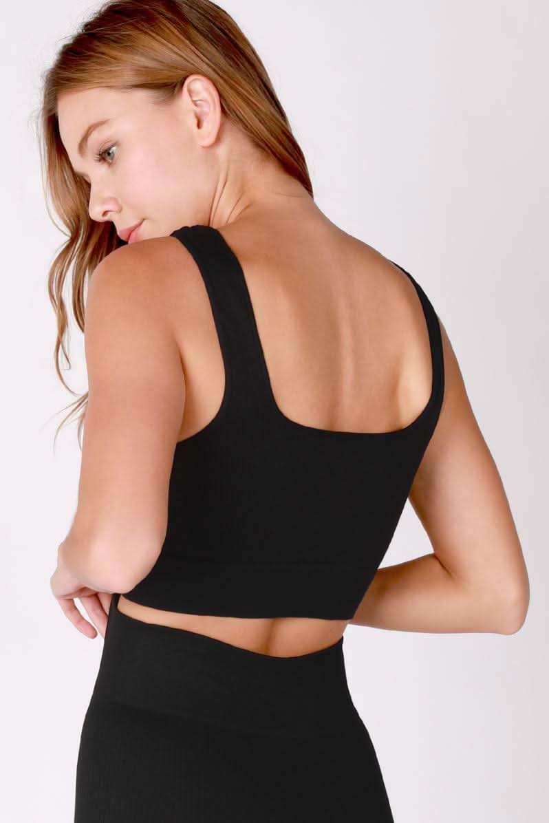 Cute Black Nikibiki Crop Tops