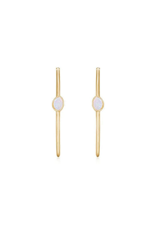 Opal and Gold Hoop Earrings