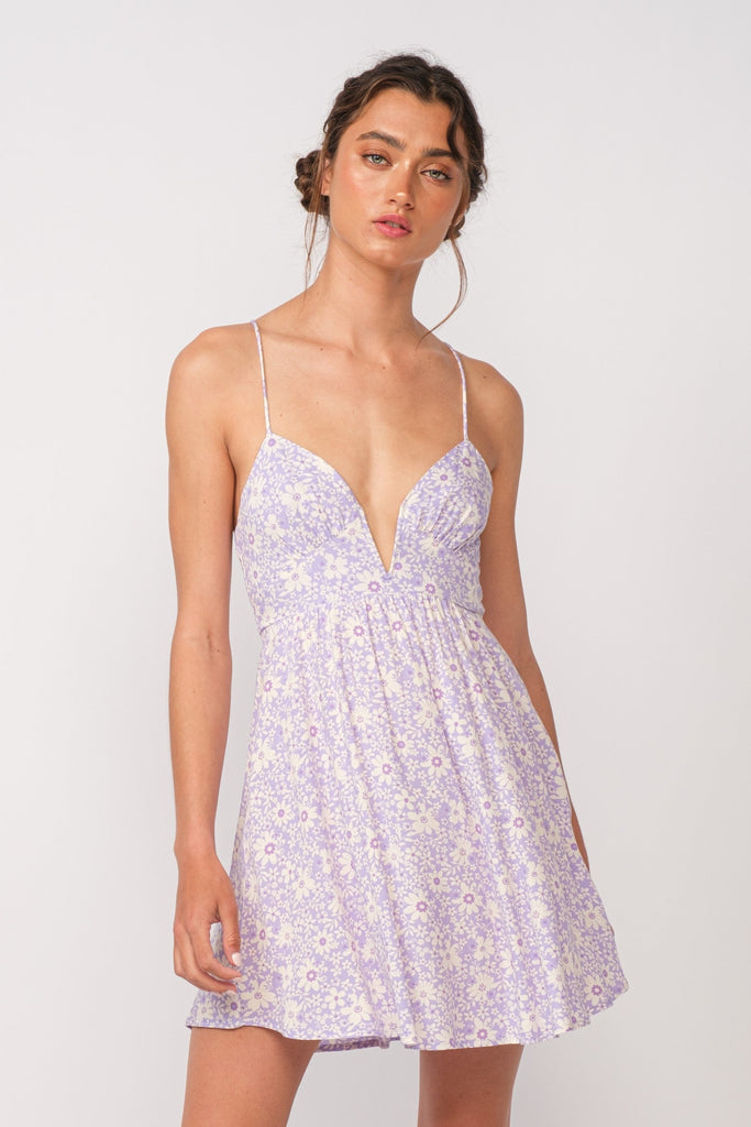 Cute Lilac Flower Dress