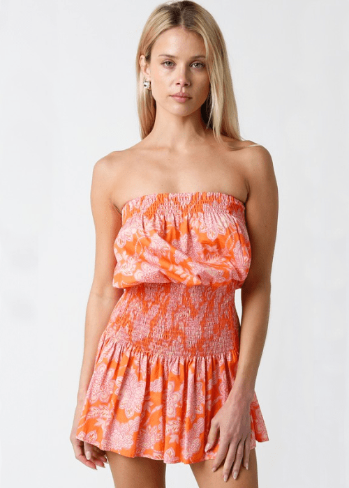 Orange Floral Dresses