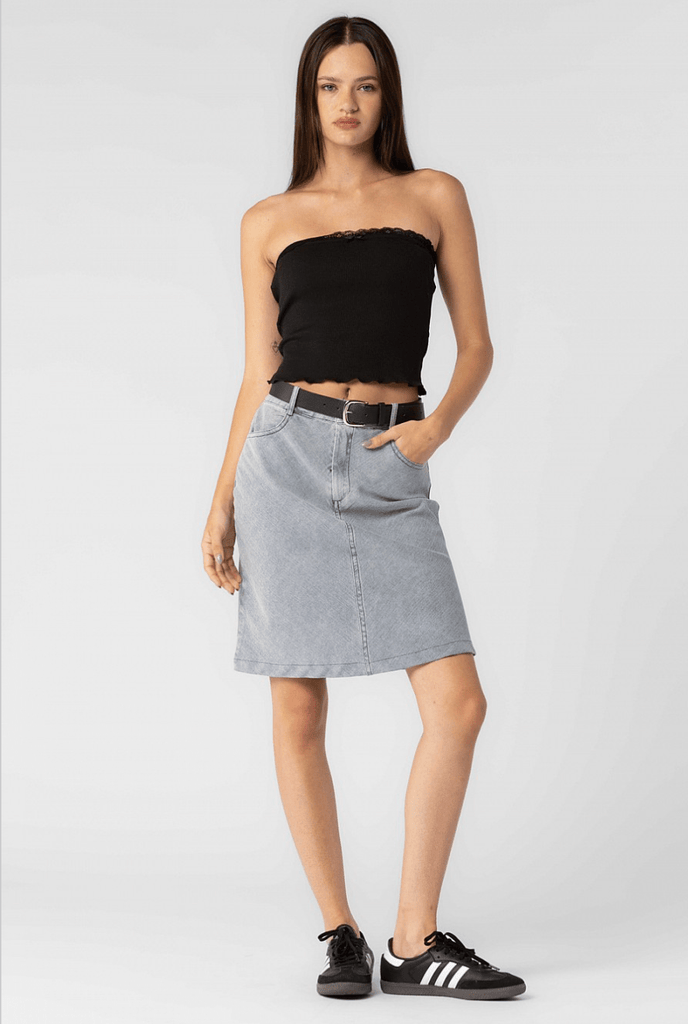 Denim Belted Skirt