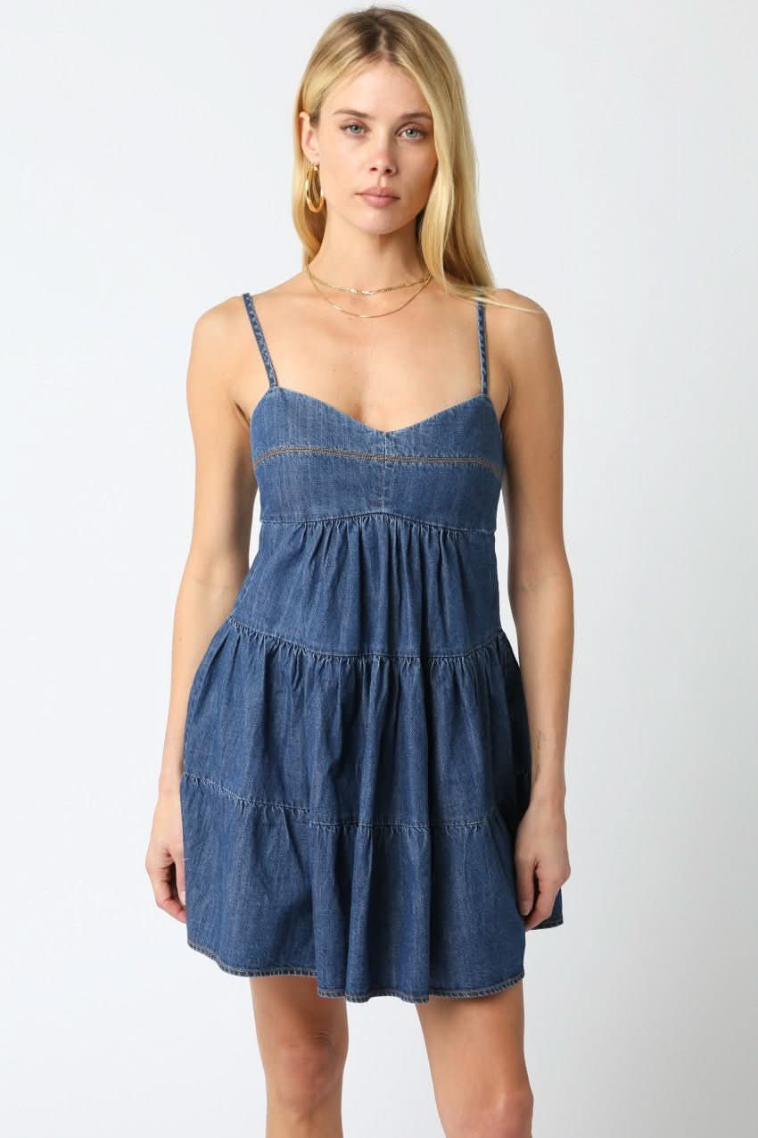Tiered Denim Mini Dress – Weekend Ready Look