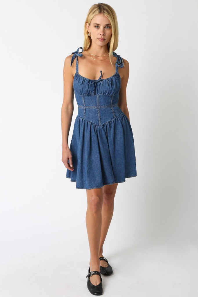 Denim Bustier Mini Dress