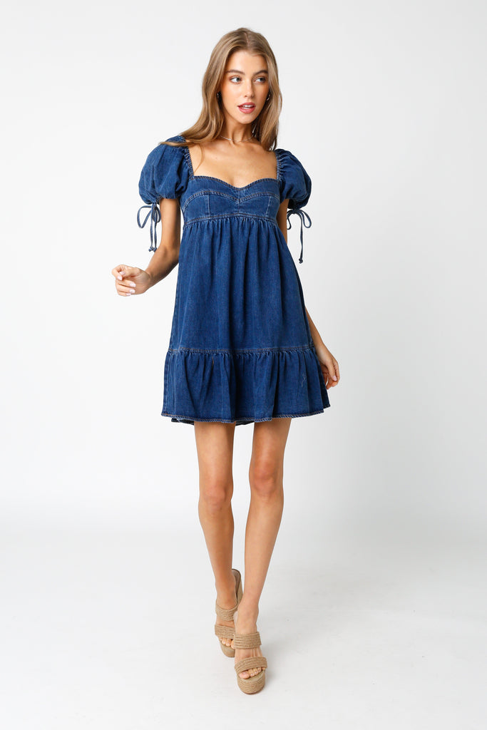 Denim Puff Sleeve Dress