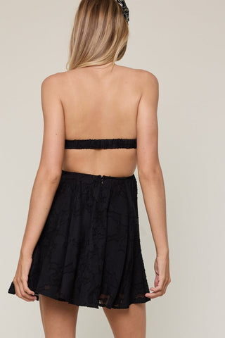 Edina Black Strapless Mini Dress - Party Dress Back View