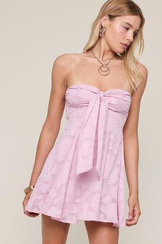 Edina Blush Strapless Mini Dress from our boho homecoming dresses collection