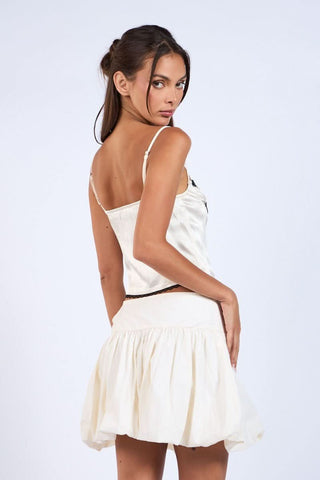 Emery White Satin Lace Cami Top ia one of our cute lace going out tops
