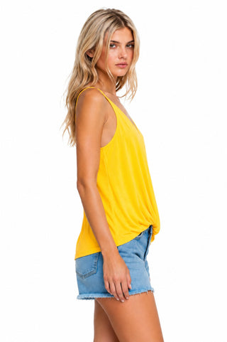 Endless Possibilities Yellow Surplice Wrap Tank Top - Side View