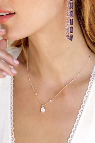 Ettika Delicate Crystal Pendant Necklace