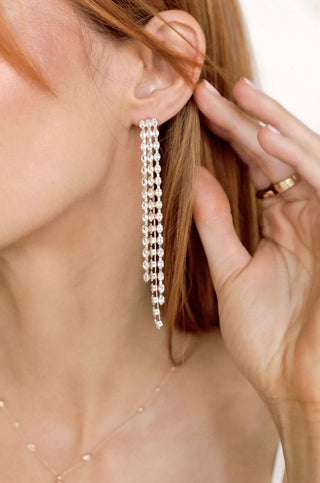 Ettika Fan Out Crystal Dangle Earrings