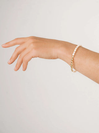 Ettika Freshwater Pearl Polished Pebble Bracelet