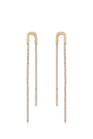 Ettika double crystal chain earrings front product shot