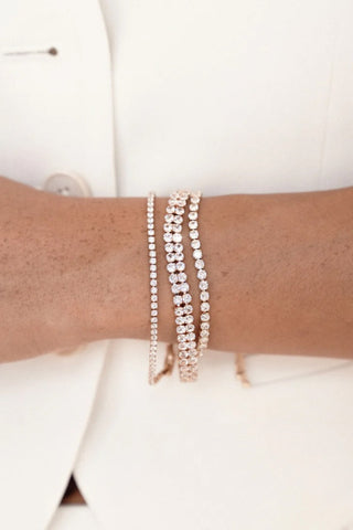 Ettika dainty crystal tennis bracelet layered stack