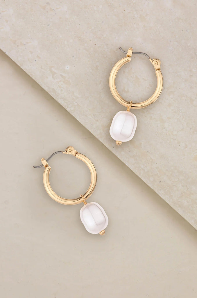 Pearl Huggies Earrings