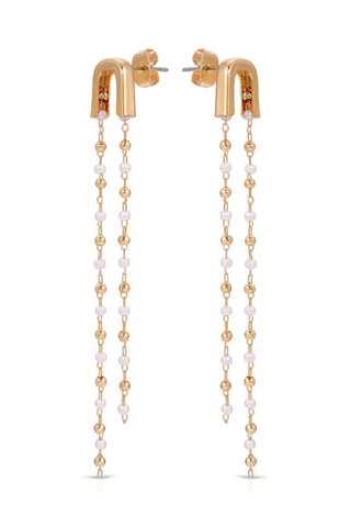 Ettika pearl linear drop earrings back view