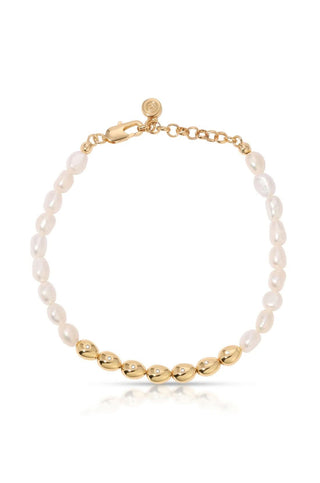 Ettika Gold and Pearl Pebble Bracelet