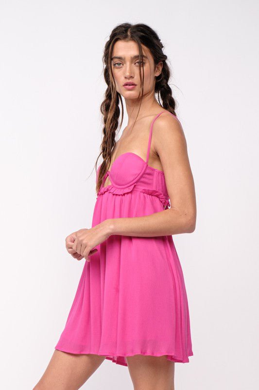 Fuchsia Pink Bralette Dress