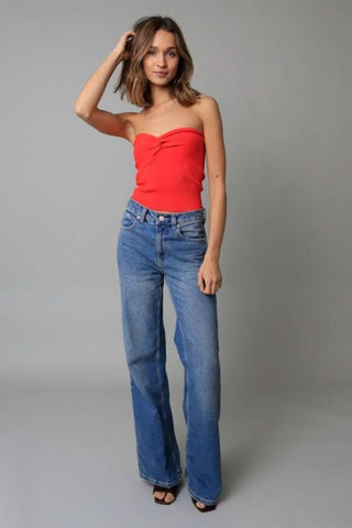 Becca Tangerine Twist Knot Tube Top - Outfit View